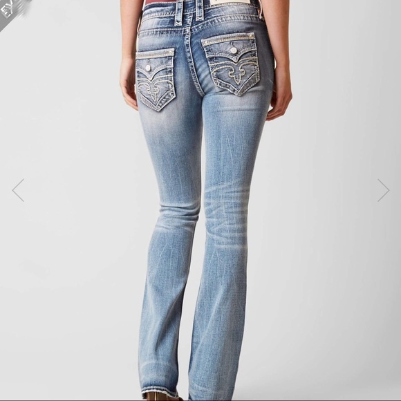 Rock Revival Distressed Lang Boot Stretch Jeans - Picture 2 of 13